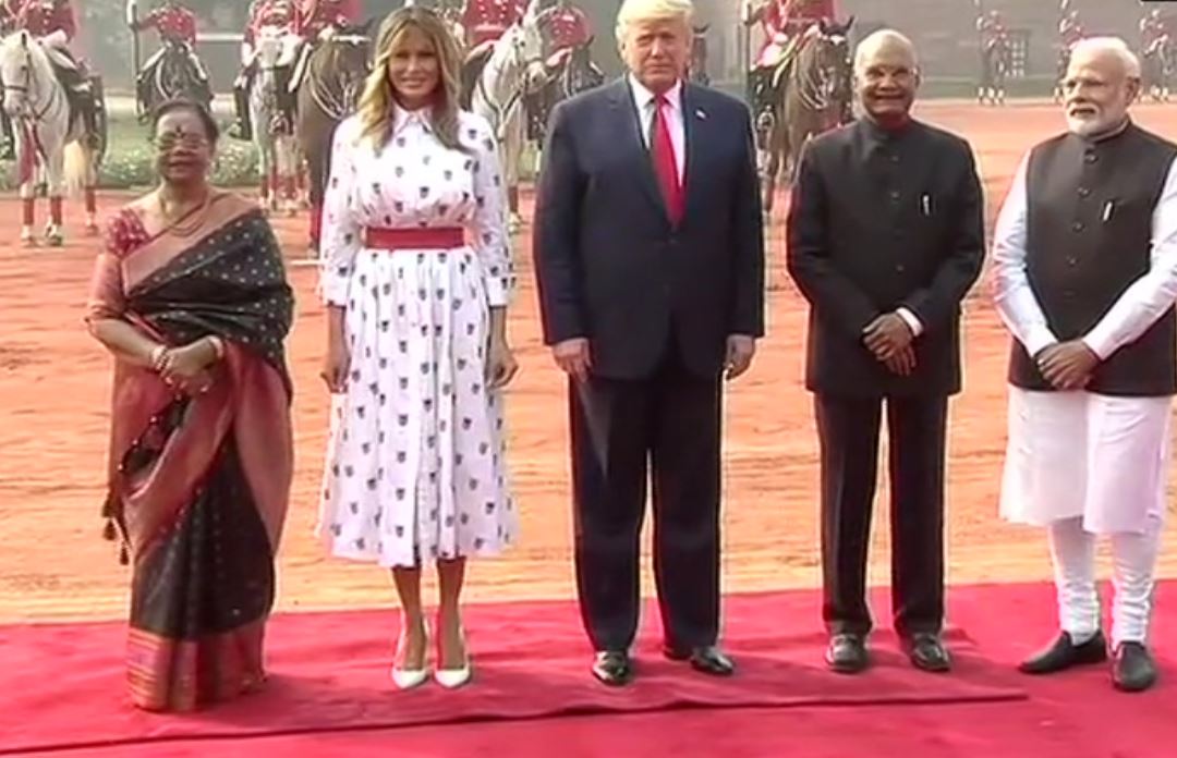 Image result for US President Donald Trump and Melania Trump depart from Delhi for America