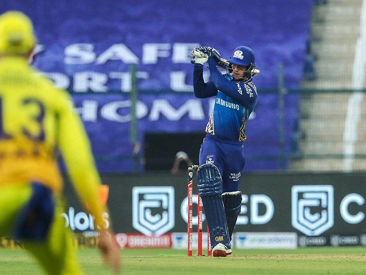 MI vs CSK IPL 2020 Live Score Updates: चेन्नई का स्कोर 50 के पार, फाफ डू प्लेसिस और अंबाती रायडू क्रीज पर - ABP News
